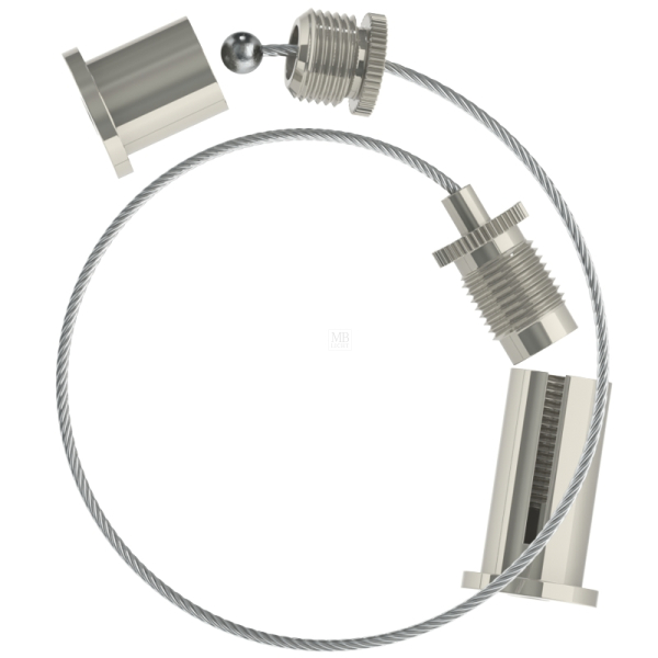 Universalabhängeset, Drahtseil ø1,5mm, L=5000mm; vernickelt