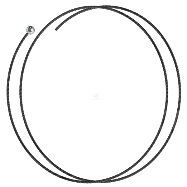 Drahtseil ø 1,5mm, 6x7 + 1 SE, 1770N/mm², schwarz, mit Kugelnippel, Lg = 5000mm
